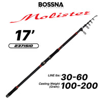BOSSNA - MOLISTER 4/5 SECTION TELESCOPIC SURF ROD 12'/13‘/14'/15'/17'