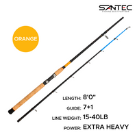 SANTEC - RIVER MONSTER-Z - GRAPHITE ROD - 2 SECTION BOTTOM FISHING SPINNING ROD
