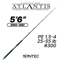 SANTEC - ATLANTIS ELECTRIC ROD W/ROLLER 1 SECTION ELECTRIC BOAT ROD