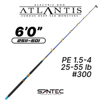 SANTEC - ATLANTIS ELECTRIC ROD W/ROLLER 1 SECTION ELECTRIC BOAT ROD
