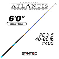 SANTEC - ATLANTIS ELECTRIC ROD W/ROLLER 1 SECTION ELECTRIC BOAT ROD