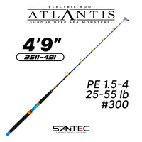 SANTEC - ATLANTIS ELECTRIC ROD W/ROLLER 1 SECTION ELECTRIC BOAT ROD