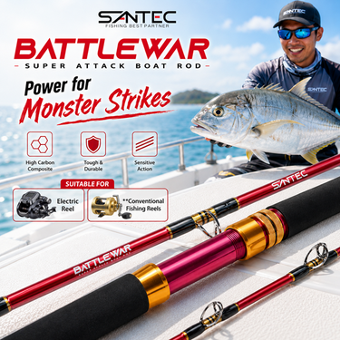 SANTEC - BATTLEWAR BOAT ROD 1.5 SECTION SPINNING ROD