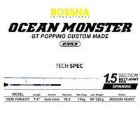 BOSSNA - OCEAN MONSTER 1.5 SECTION POPPING ROD