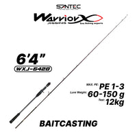 SANTEC - WARRIOR X - JIGGING ROD 1.5 SECTION SPINNING/CASTING LIGHT JIGGING GAME