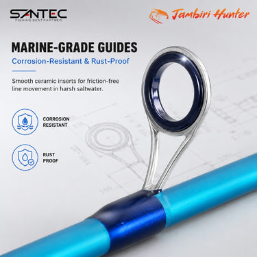 SANTEC - JAMBIRI HUNTER SOLID ROD 2 SECTION PRAWN ROD UDANG