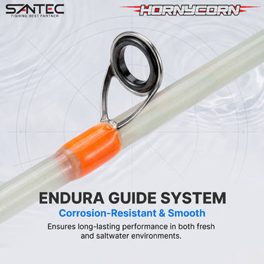 SANTEC - HORNYCORN TRANSPARENT 2 SECTION SPINNING SOLID ROD PRAWN ROD
