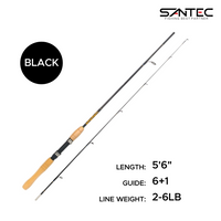 SANTEC - SHUJIN PRO SOLID PRAWN ROD W/WOOD HANDLE 2 SECTION PRAWN FISHING
