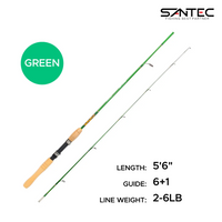 SANTEC - SHUJIN PRO SOLID PRAWN ROD W/WOOD HANDLE 2 SECTION PRAWN FISHING