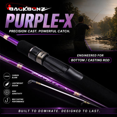 BACKBONZ - PURPLE-X 2 SECTION SPINNING ROD