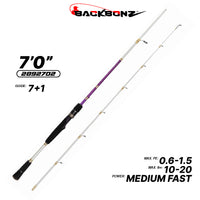 BACKBONZ - PURPLE-X 2 SECTION SPINNING ROD