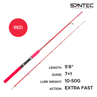 SANTEC - TRANSWAVE SOLID ROD 2 SECTION SPINNING ROD