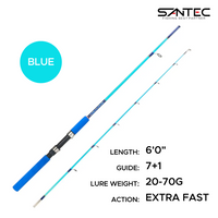 SANTEC - TRANSWAVE SOLID ROD 2 SECTION SPINNING ROD