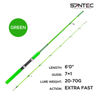 SANTEC - TRANSWAVE SOLID ROD 2 SECTION SPINNING ROD