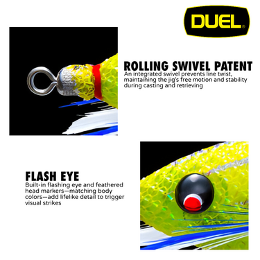 DUEL - SQUID JIG "PUCCA" 75mm/90mm - A1860/A1861 SQUID HOOK SQUID BAIT SQUID FISHING