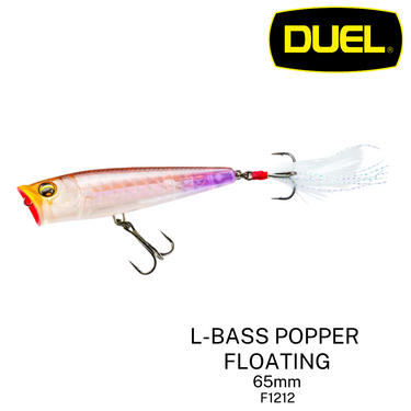 DUEL - L-BASS POPPER 65mm 6g FLOATING F1212 FISHING LURES TOPWATER