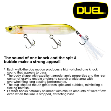 DUEL - L-BASS PENCIL POPPER 110mm 15g FLOATING F1237 FISHING LURES