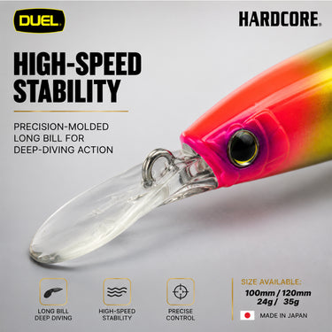 DUEL - HARDCORE BULLET FAST 100mm/120mm 24g/35g - F1242/F1243 SINKING FISHING LURES
