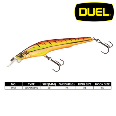 DUEL - HARDCORE  90mm F967JERKBAIT 90SP SUSPENDING FISHING LURES