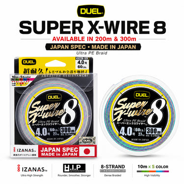 DUEL - SUPER X-WIRE 8 200M/300M PREMIUM PE BRAIDED LINE IZANAS MADE IN JAPAN