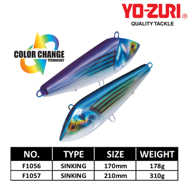 YOZURI - SASHIMI BONITA SINKING 170mm/210mm F1056/F1057 BIG GAME FISHING LURE TROLLING LURES