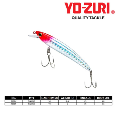 YOZURI - PIN'S MINNOW  50mm/70mm F1164/F1165 SINKING CASTING LURE