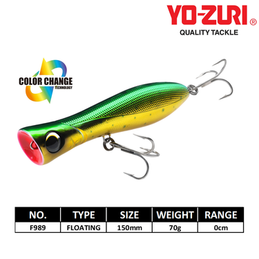 YOZURI - SASHIMI BULL POPPER FLOATING 150mm F989 BIG GAME POPPING FISHING LURE
