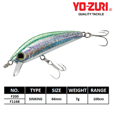 YOZURI - L-MINNOW 66mm SINKING F200/F1168 CASTING LURE