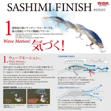 YOZURI - SASHIMI FLAT CRANK FLOATING 70mm R1063 FISHING LURE