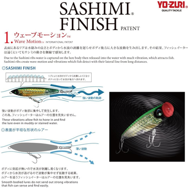 YOZURI - SASHIMI POPPER FLOATING 75mm  R1064 FISHING LURE