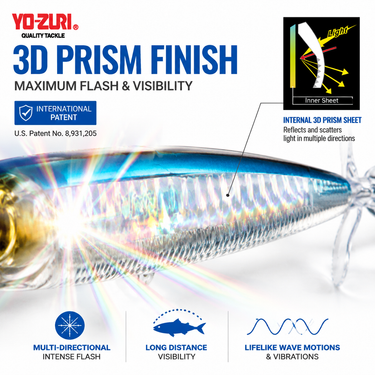 YOZURI - 3DB PROP FLOATING 90mm 12g R1107 FISHING LURES
