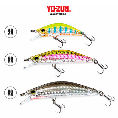 YOZURI - 3DR-X FLAT HEAVY MINNOW 40mm/60mm/80mm 4g/7.5g/13g - R1541/R1542/R1543 SINKING CASTING LURES