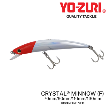 YOZURI - CRYSTAL MINNOW 70mm/90mm/110mm/130mm - R836/F6/F7/F8 FLOATING FISHING LURES
