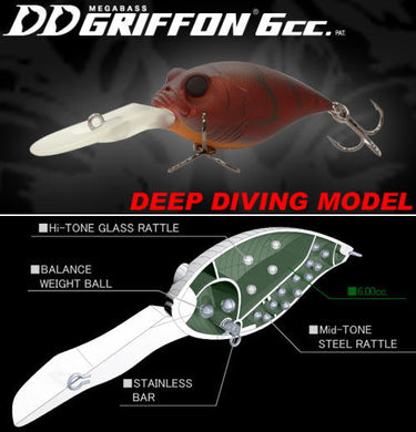 MEGABASS - DD GRIFFON 6CC 50mm 10.6g FLOATING CRANKBAIT LURE CASTING DEEP
