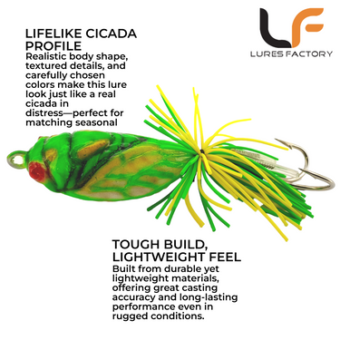 LURESFACTORY - MF CICADA 4cm 6.2g HARDBODY LURE TOPWATER
