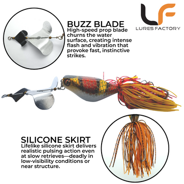 LURESFACTORY - MF FIRE REP 5.5cm 10.5g HARDBODY LURE TOPWATER