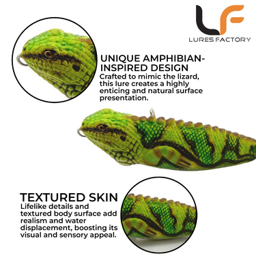 LURESFACTORY - MF LIZA 7.5cm 17.2g LIZARD HARDBODY LURE TOPWATER