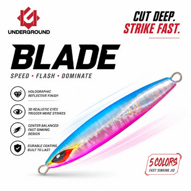 UNDERGROUND - BLADE 40g/60g/80g METAL JIG JIGGING FISHING
