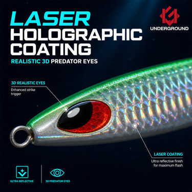UNDERGROUND - FLY 20g/30g/40g METAL JIG JIGGING FISHING