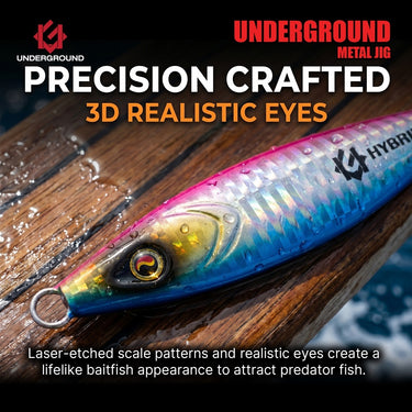 UNDERGROUND - HYBRID 20g/40g/60g/80g/100g/120g/180g/250g METAL JIG JIGGING FISHING