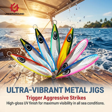 UNDERGROUND - QUITER 60g/80g/100g/120g METAL JIG JIGGING FISHING