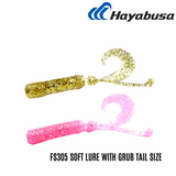 HAYABUSA - FS305 SOFT LURE WITH GRUB TAIL 1.9INCHES x 8PCS SOFT PLASTIC FINESSES GAME