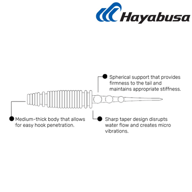 HAYABUSA - FS306 SOFT BAIT LURE 1.5INCHES X 8PCS AJING LURE LIGHT GAME FINESSES GAMES