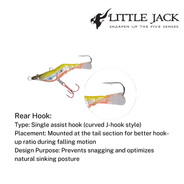 LITTLE JACK - MOEBIX 25mm/35mm/53mm - 2g/5g/13g SHRIMP SINKING LURE LIGHT GAME