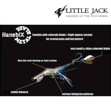 LITTLE JACK - HANEBIX METAL BLADE 50mm/60mm 12.5g/19g SINKING SHRIMP FISHING LURE LIGHT GAME