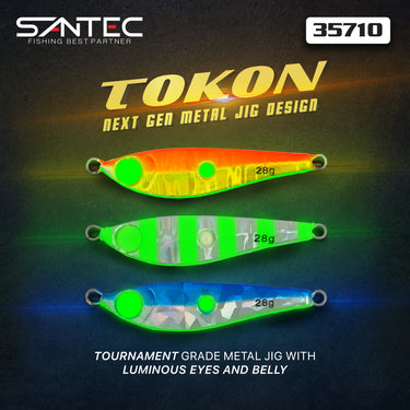 SANTEC - TOKON 5g/7g/14g/21g/28g/40g METAL JIG - FAST JIGGING MICRO JIG GLOW