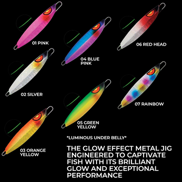 SANTEC - PARREL METAL JIG 40g/55g/75g/110g GLOW EFFECT JIGGING FISHING