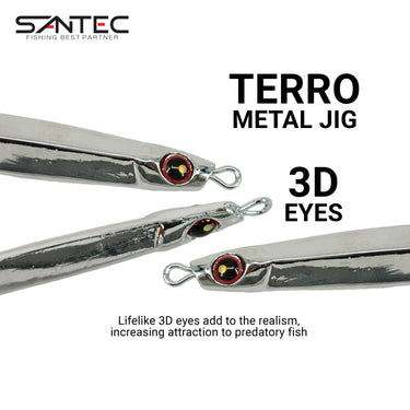 SANTEC - TERRO METAL JIG 15g/30g/50g/70g/100g LURE FISHING JIGGING GLOW BODY