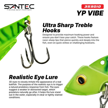 SANTEC- YP VIBE X 3PCS 35mm VIBE LURE CASTING FISHING LURE
