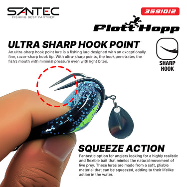 SANTEC - FLOTT HOPP 40mm 8.4g SOFT FROG LURE FLOATING